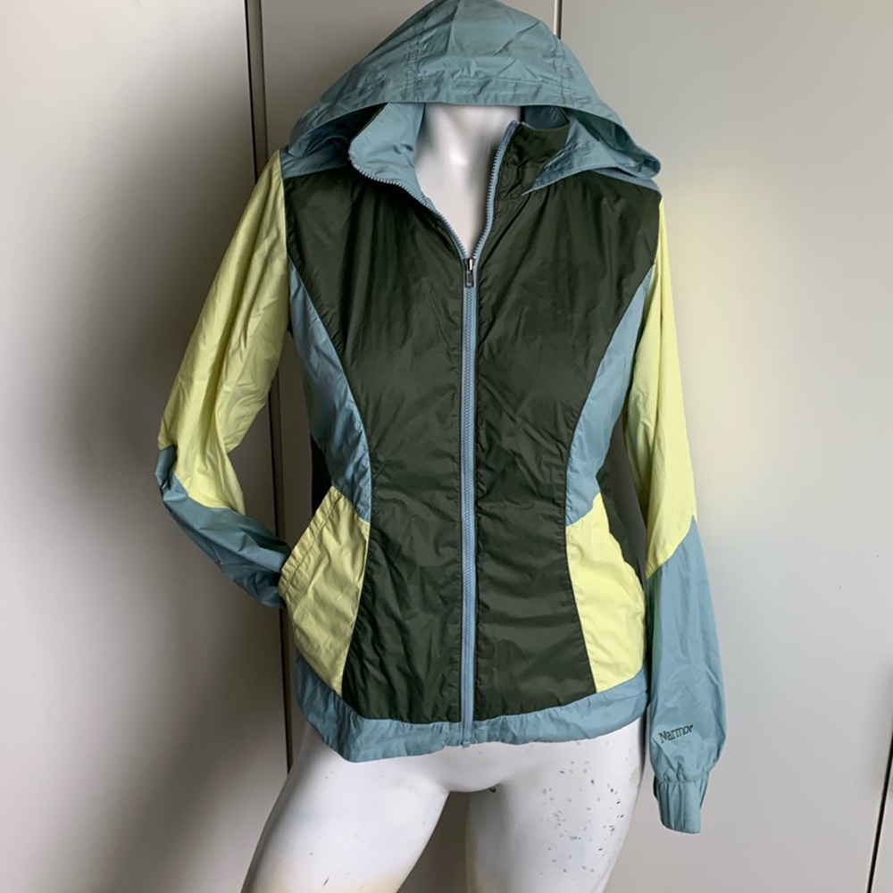Marmot Laurel XS full zip hooded packable windbreaker